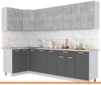 Кухня Интерлиния Мила Лайт 1.2x2.8 (бетон-антрацит-травертин) картинка