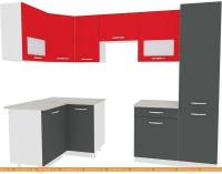 Кухня ВерсоМебель Эко-5 1.2x2.6 левая (антрацит/красный чили) картинка
