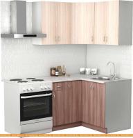 Кухня S-Company Клео лайт 1.2x1.2 правая (ясень шимо темный/ясень шимо светлый) картинка