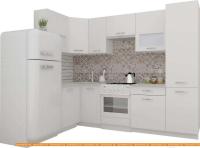 Кухня ВерсоМебель ЭкоЛайт-6 1.2x2.7 правая (белый/белый) картинка