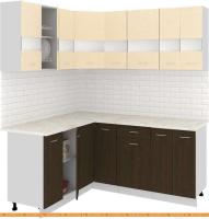 Кухня Кортекс-мебель Корнелия Экстра 1.5x1.8м (венге светлый/венге/мадрид) картинка