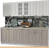 Кухня Интерлиния Мила Деко 2.3 Б (белый/луна/травертин серый) картинка