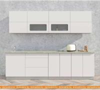 Кухня Интерлиния Мила Матте 2.7 А (белый/белый/опал светлый) картинка