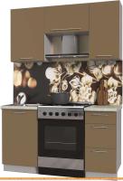 Кухня Интерлиния Мила Пластик 1.5 А (капучино глянец/опал светлый) картинка