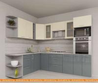Кухня Интерлиния Мила Gloss 1.88x2.6 левая (ваниль-асфальт) картинка
