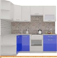 Кухня ВерсоМебель ЭкоЛайт-6 1.2x2.2 левая (белый/глубокий синий) картинка