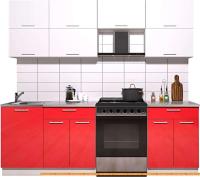 Кухня Интерлиния Мила Gloss 60-23 (белый/красный глянец) картинка