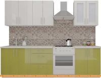 Кухня ВерсоМебель ВерсоЛайн 7-2.1 (белый 001/оливковый 004) картинка