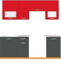 Кухня ВерсоМебель Эко-5 2.0 (антрацит/красный чили) картинка