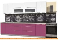 Кухня Интерлиния Мила Пластик 3.0 В (гортензия глянец-белый глянец-опал светлый) картинка