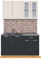 Кухня Интерлиния Мила 14 (вудлайн кремовый-антрацит-бискайская сосна) картинка