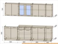 Кухня Интерлиния Мила 28 (антрацит/серебро) картинка