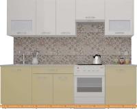 Кухня ВерсоМебель ЭкоЛайт-5 2.4 (белый/персик) картинка