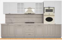 Кухня Интерлиния Мила Деко 3.4 (белый-луна-травертин серый) картинка