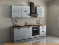 Кухня ЗОВ Агата прямая 2.4 м (стоун серый верт) картинка