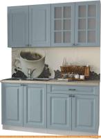 Кухня Интерлиния Мила Деко 1.6 А (океан/травертин серый) картинка
