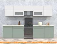 Кухня Интерлиния Мила Матте 3.2 Б (белый/мята/опал светлый) картинка