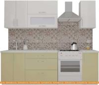 Кухня ВерсоМебель ВерсоЛайн 4-1.8 (белый 001/бежевый 002) картинка
