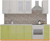 Кухня ВерсоМебель ВерсоЛайн 3-1.9 (белый 001/лайм 003) картинка