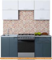 Кухня Интерлиния Мила Gloss 60-18 (белый/асфальт) картинка