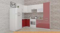 Кухня ВерсоМебель ЭкоЛайт-5 1.2x2.6 левая (белый/рубиново-красный) картинка
