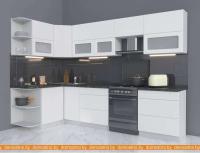 Кухня Интерлиния Мила Матте 1.5x3.0 Б правая (белый-белый-кастилло темный) картинка