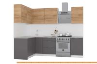 Кухня Интермебель Микс Топ-22 2x1.42м лев (дуб крафт зол-графит серый-ателье св.) картинка