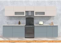 Кухня Интерлиния Мила Матте 3.5 Б (слоновая кость/океан/опал светлый) картинка