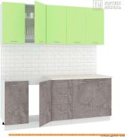 Кухня Кортекс-мебель Корнелия Лира 2.0м (зеленый/оникс/марсел) картинка