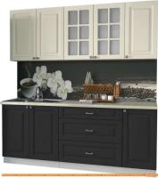 Кухня Интерлиния Мила Деко 2.0 Б (пепел/слоновая кость/травертин серый) картинка