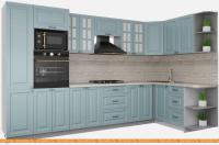 Кухня Интерлиния Мила Деко 1.68x3.4 правая (океан-океан-травертин серый) картинка