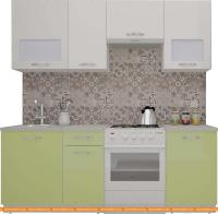 Кухня ВерсоМебель ЭкоЛайт-6 2.4 (белый/нежно-зеленый) картинка