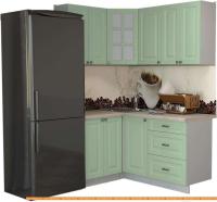 Кухня Интерлиния Мила Деко 1.2x1.6 (мята/травертин серый) картинка