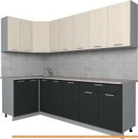 Кухня Интерлиния Мила Лайт 1.2x2.5 (вудлайн кремовый/антрацит) картинка