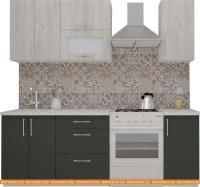 Кухня ВерсоМебель ВерсоЛайн 6-1.6 (дуб крафт белый/антрацит) картинка