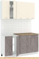 Кухня Кортекс-мебель Корнелия Лира 1.5м (крем/оникс/мадрид) картинка