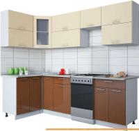 Кухня Интерлиния Мила Gloss 50-12x25 (ваниль/шоколад глянец) картинка