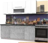 Кухня Интерлиния Мила Пластик 1.3 В (мрамор глянец/белый глянец/кастилло темн.) картинка