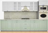 Кухня Интерлиния Мила Деко 3.2 (белый-мята-опал светлый) картинка