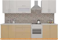 Кухня ВерсоМебель ВерсоЛайн 8-2.4 (белый 001/капучино 103) картинка