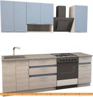 Кухня Иволанд Трейд Небесная светлая 170-220-60 (небесный/светлое дерево) картинка