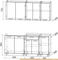 Кухня Интерлиния Мила Лайт 1.8 (салатовый/дуб венге) картинка