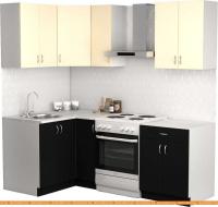 Кухня S-Company Клео лайт 1.2x1.5 левая (черный/песочный) картинка