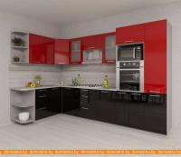 Кухня Интерлиния Мила Gloss 1.68x3.2 левая (красный-черный) картинка