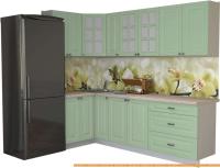 Кухня Интерлиния Мила Деко 1.2x2.5 (мята/травертин серый) картинка