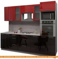 Кухня Интерлиния Мила Gloss 2.8 (красный-черный) картинка