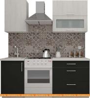 Кухня ВерсоМебель ВерсоЛайн 2-1.3 (дуб крафт белый/антрацит) картинка