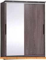 Шкаф-купе Глазов Strike 1600 ЛДСП с зеркалом (ясень анкор темный) картинка