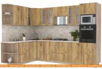 Кухня Интерлиния Мила 1.88x3.0 левая (дуб золотой-малага) картинка