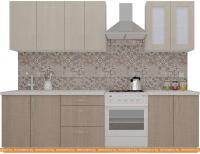 Кухня ВерсоМебель ВерсоЛайн 5-2.1 (крослайн латте/крослайн карамель) картинка